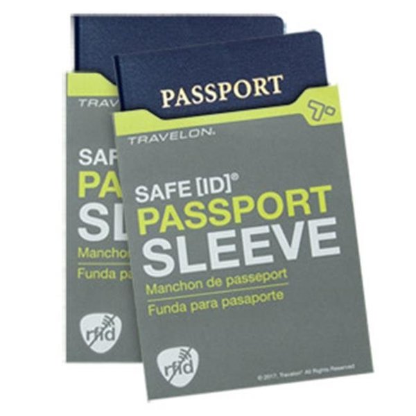 Travelon Travelon 12720-510-TG70-01 Safeid RFID Blocking Passport ID Protected; Gray - Pack of 2 12720-510-TG70-01